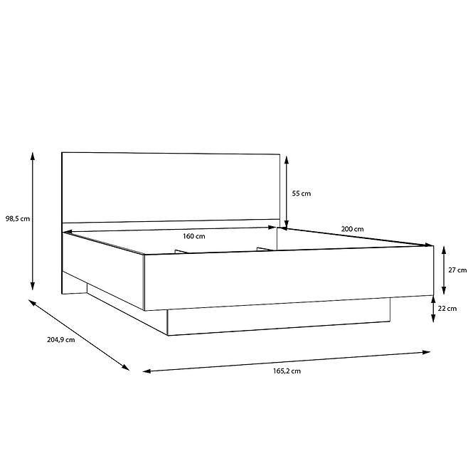 Posteľ Whiteheaven 160x200 LNBL4162-D85,6