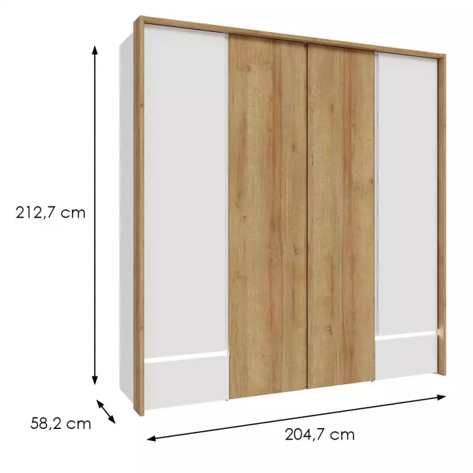 Skriňa Whiteheaven 205 cm LNBS3411B-M216 s osvetlením