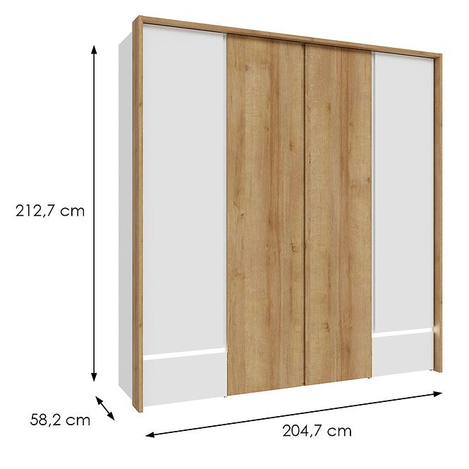 Skriňa Whiteheaven 205 cm LNBS3411B-M216 s osvetlením