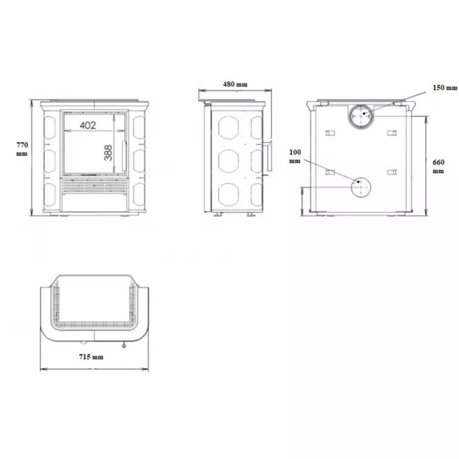 Krbové kachle Florence hnedá 6 kW