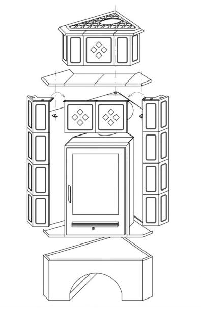 Krbové kachle Regina rohové 7 kW,3