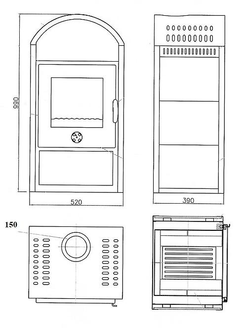 Krbové kachle ATINA 6,5 kW,4