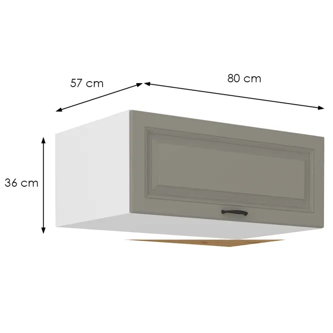 Kuchynská skrinka Stilo claygrey/biela 80 Nagu-36 1F,2