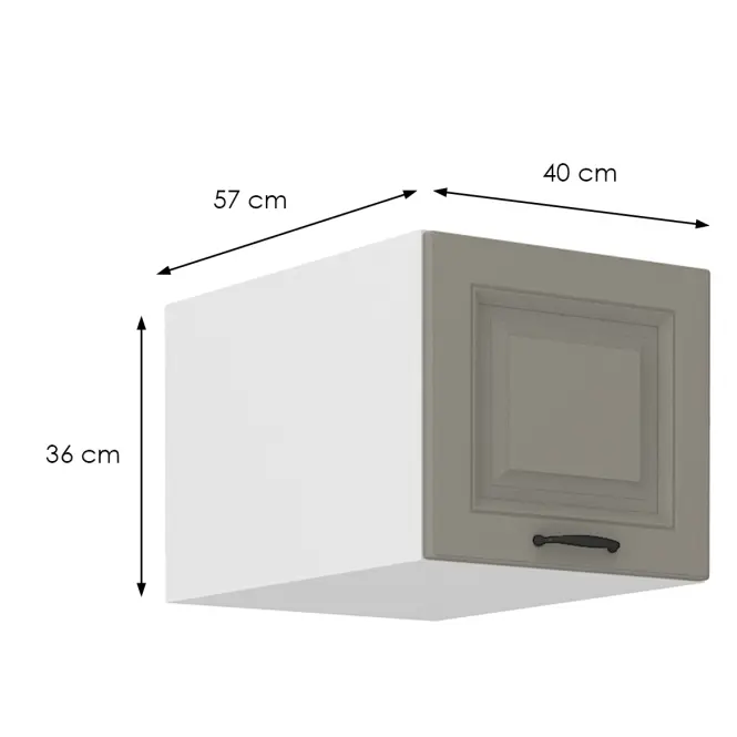 Kuchynská skrinka Stilo claygrey/biela 40 Nagu-36 1F,2
