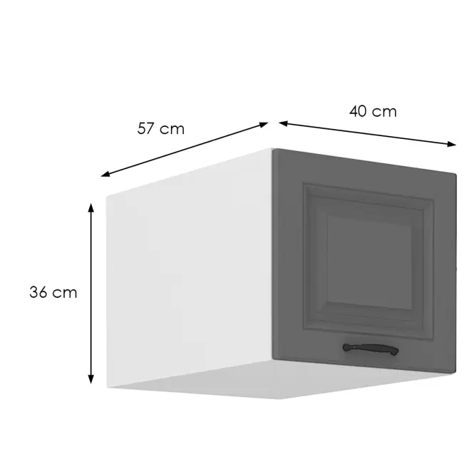 Kuchynská skrinka Stilo dustgrey/biela 40 Nagu-36 1F,2
