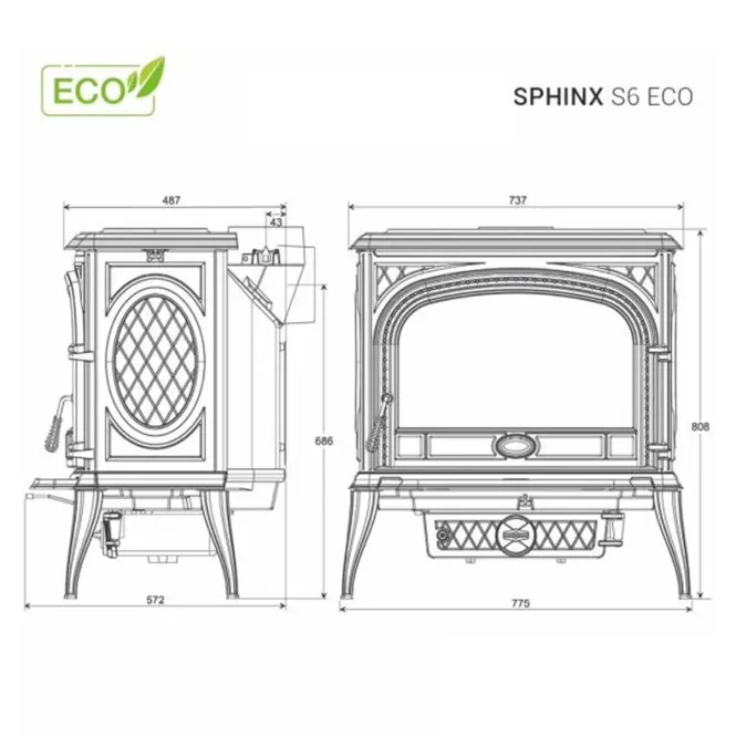 Krbové kachle Premium SPHINX 13,9 kW Eco