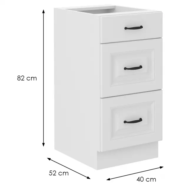Kuchynská skrinka Stilo biela matná/biela 40D 3S BB,2