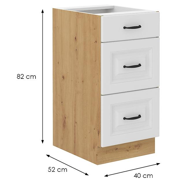 Kuchynská skrinka Stilo biela matná/artisan 40D 3S BB,2