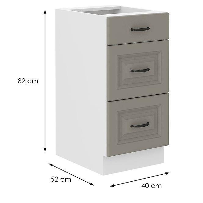 Kuchynská skrinka Stilo claygrey/biela 40D 3S BB