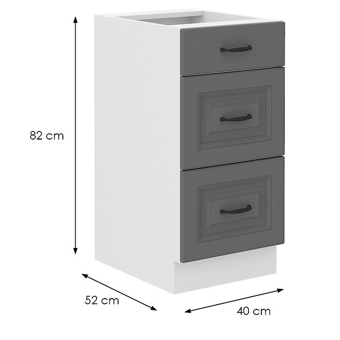 Kuchynská skrinka Stilo dustgrey/biela 40D 3S BB