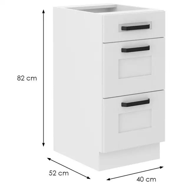 Kuchynská skrinka Luna biela matná/biela 40D 3S BB,2
