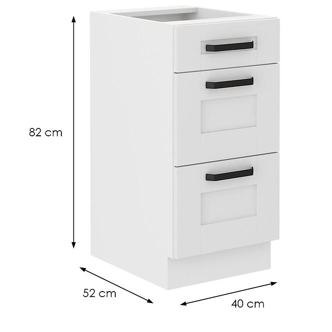 Kuchynská skrinka Luna biela matná/biela 40D 3S BB,2