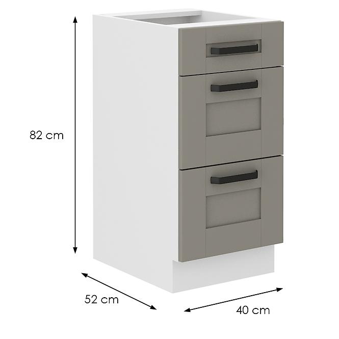 Kuchynská skrinka Luna claygrey/biela 40D 3S BB