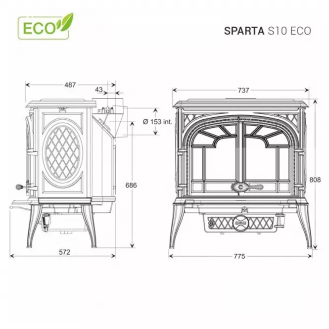 Krbové kachle Premium SPARTA 13.9kW Eco