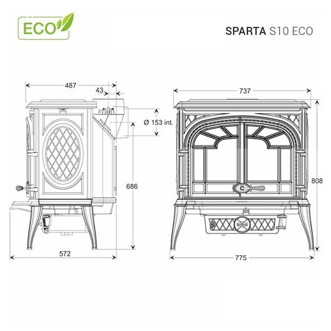 Krbové kachle Premium SPARTA 13.9kW Eco