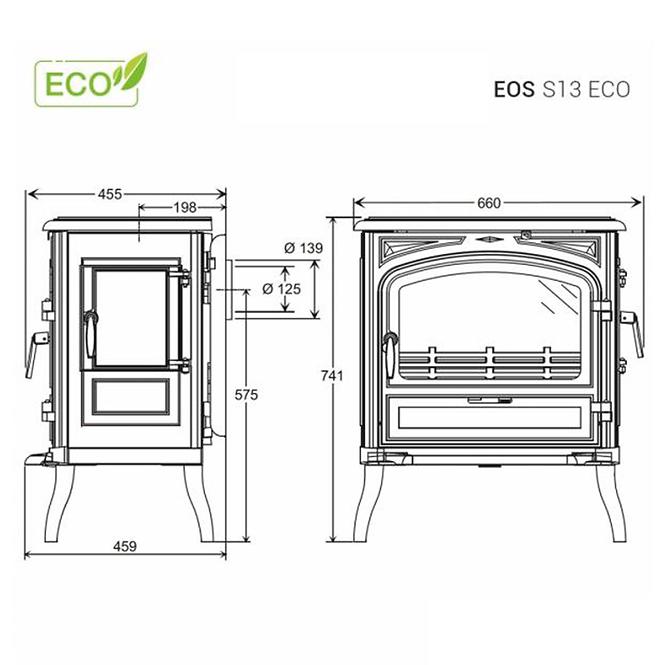 Krbové kachle Premium EOS 10kW Eco,6