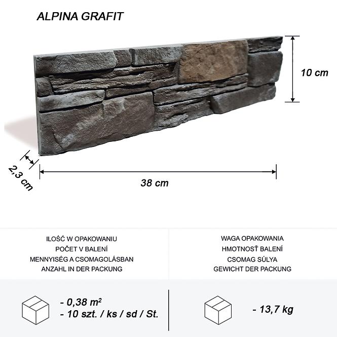 Betónový Obkladový Kameň Alpina Grafit