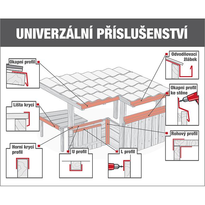 Odkvapový pás H12 1000 mm RAL8017 hnedá