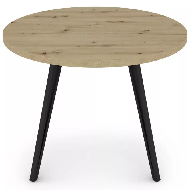 Stôl Log TB circle 100x100 artisan/čierny