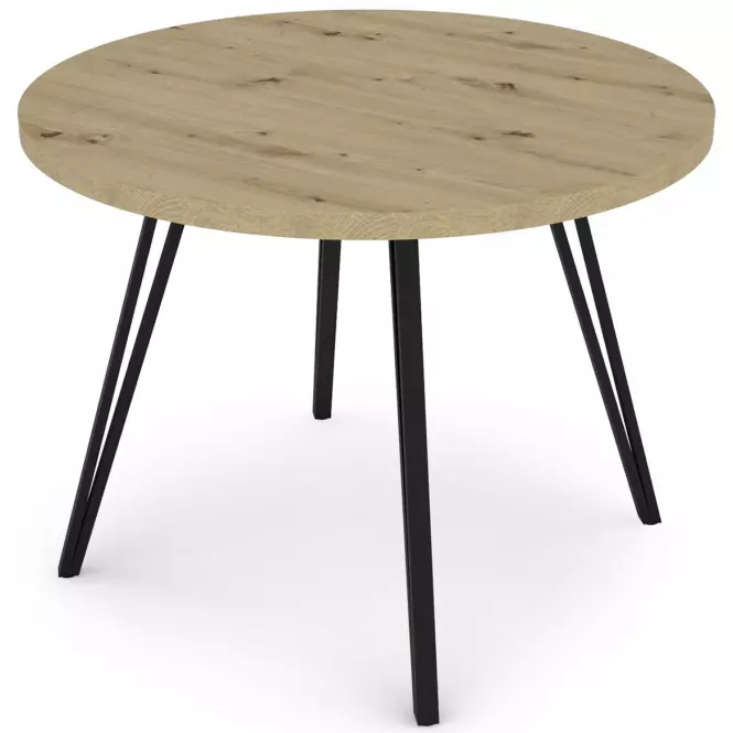 Stôl Log TB circle 100x100 artisan/čierny,3