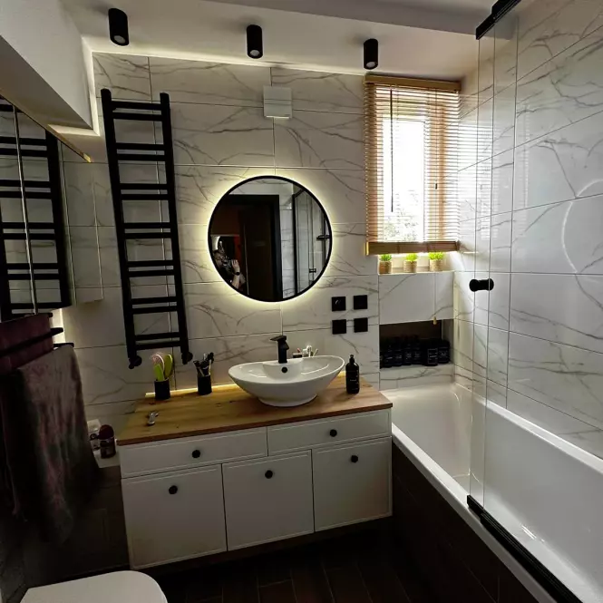 Kúpeľňový radiátor Łezka Retro ŁR 14/40 1280x440 mm čierna,5
