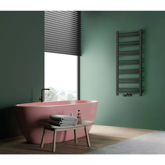 Kúpeľňový radiátor Łezka Retro ŁR 12/50 1100x540 mm čierna,5