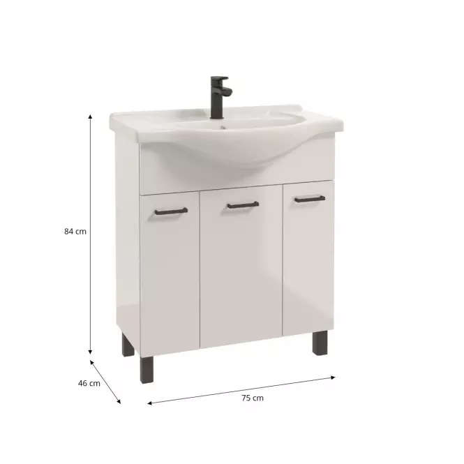 Kúpeľňová zostava Novelty 75 biela
