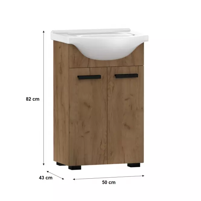 Kúpeľňová zostava Plain 50 2D nohy Dub Craft,2