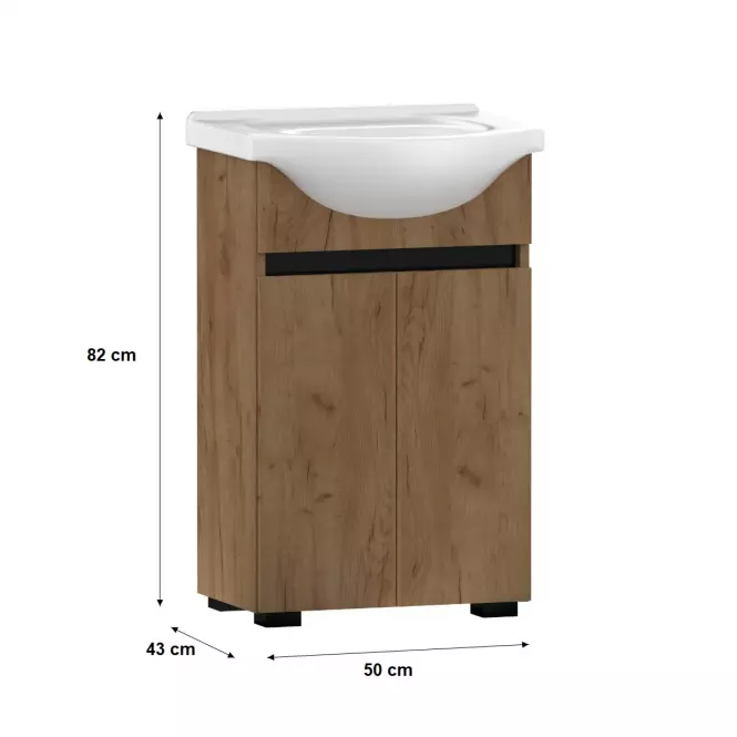 Kúpeľňová zostava Ajs 50 2D nohy Dub Craft