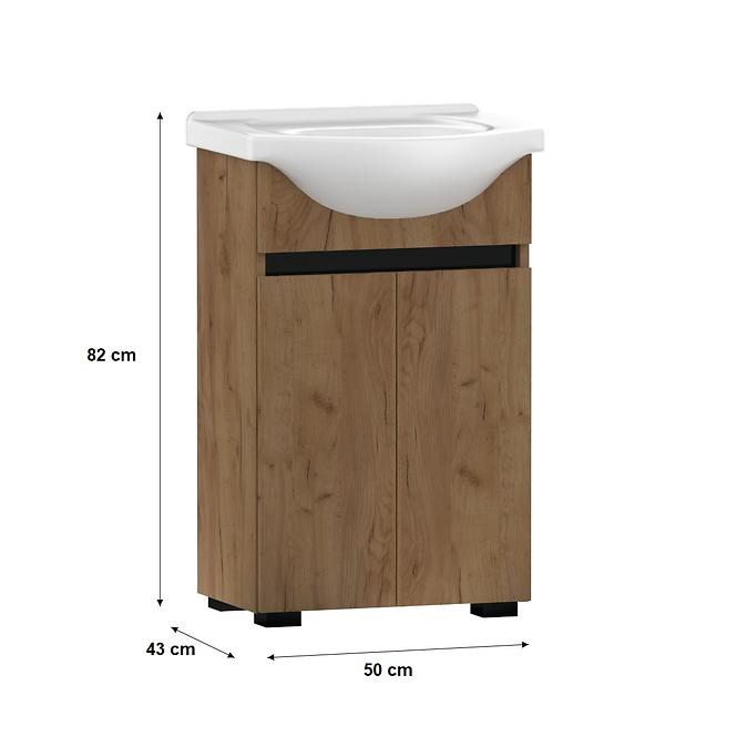Kúpeľňová zostava Ajs 50 2D nohy Dub Craft,2