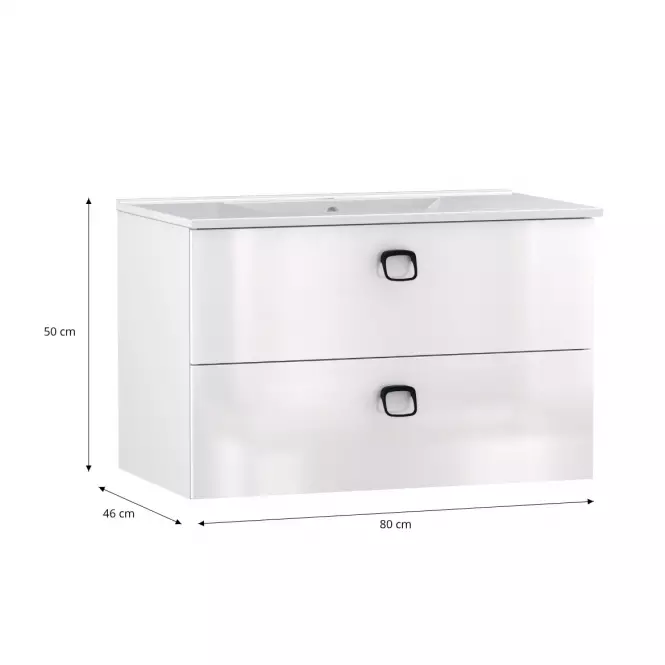 Kúpeľňová zostava Teone 80 2S biela,2