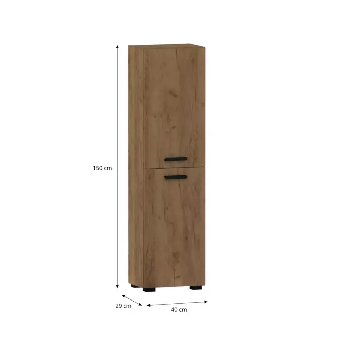Vysoká skrinka do kúpeľne Plain 40 2D nohy Dub Craft,2