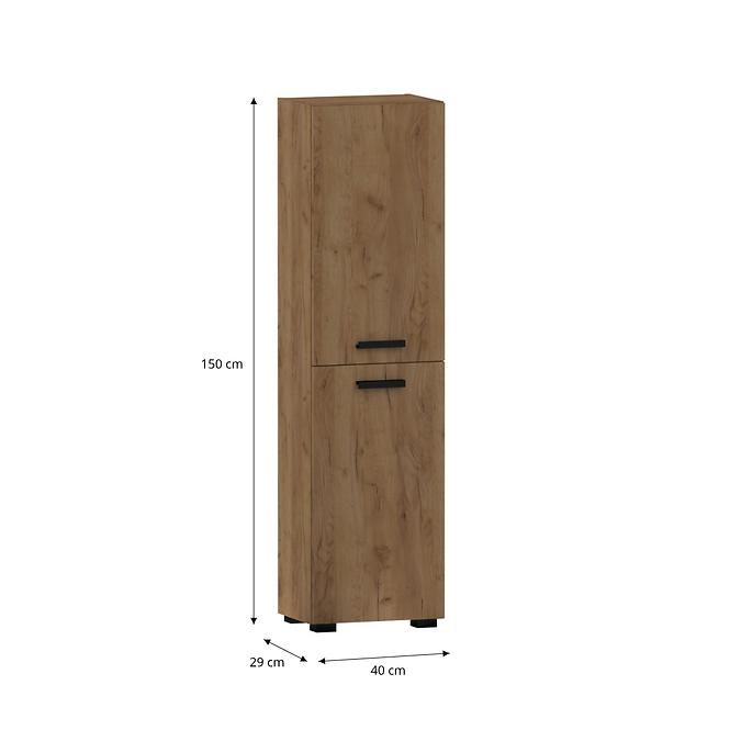 Vysoká skrinka do kúpeľne Plain 40 2D nohy Dub Craft,2