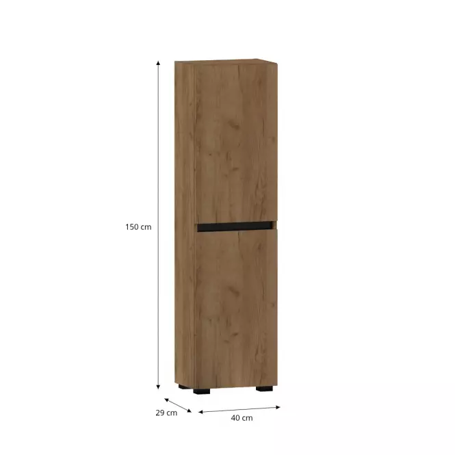 Vysoká skrinka do kúpeľne Ajs 40 2D nohy Dub Craft