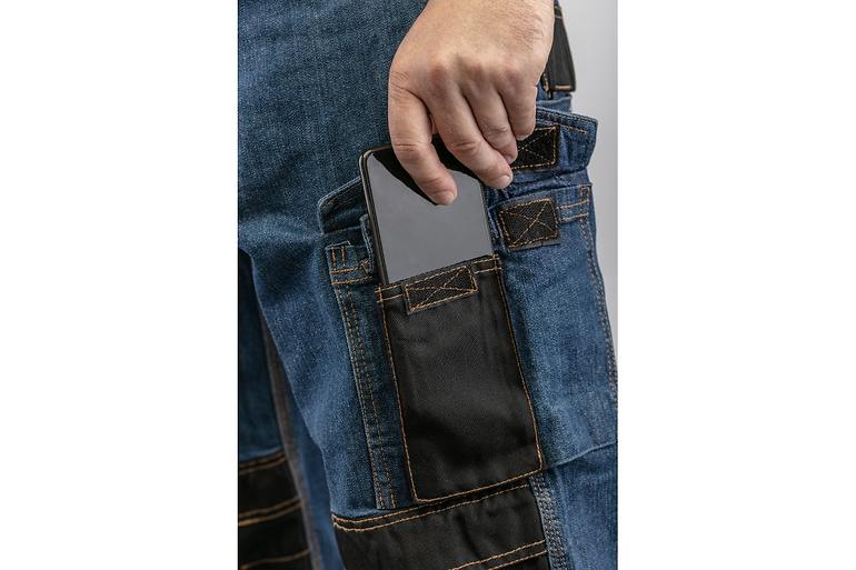 EMS ochranné nohavice modré džínsy M (50)