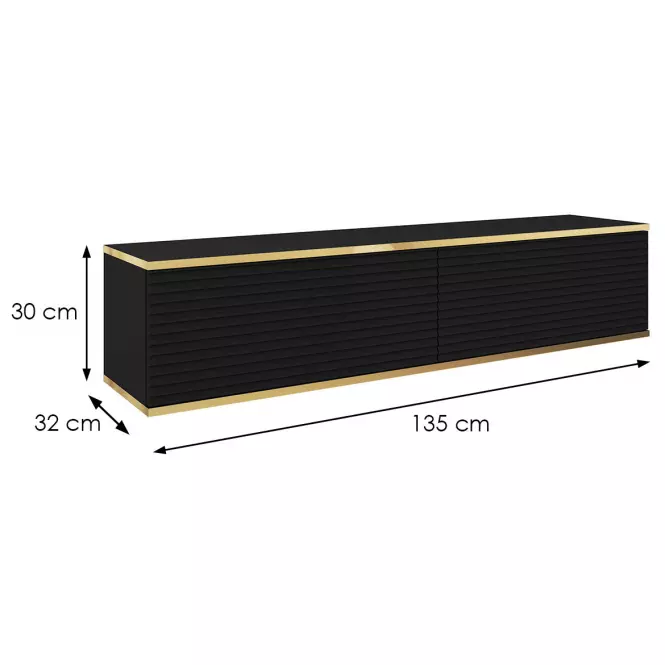 Skriňa RTV Oro 135 MDF čierna,2