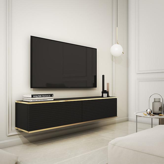 Skriňa RTV Oro 135 MDF čierna,3