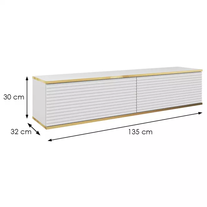 Skriňa RTV Oro 135 MDF biela,2