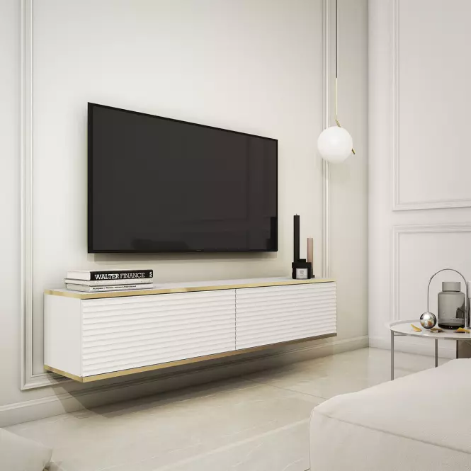 Skriňa RTV Oro 135 MDF biela,3