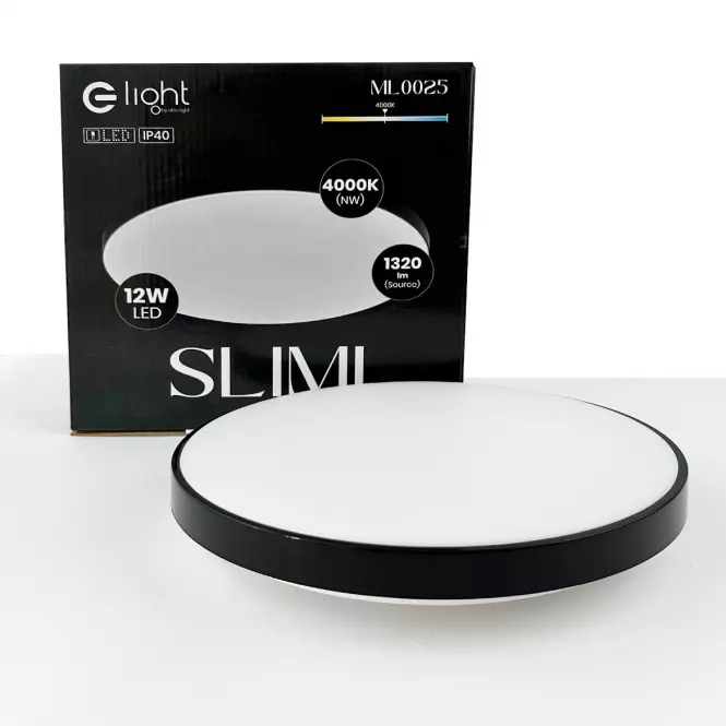 Stropnica SLIMI 12W 4000K čierna