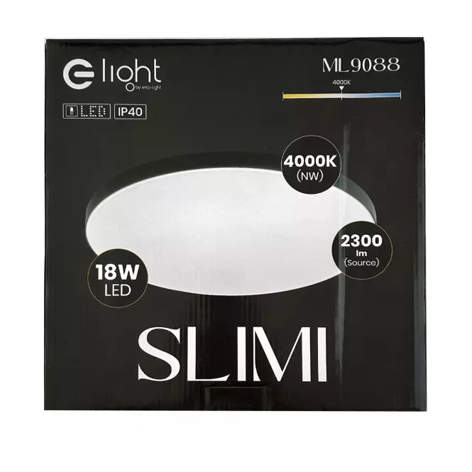 Stropnica SLIMI 18W 4000K čierna