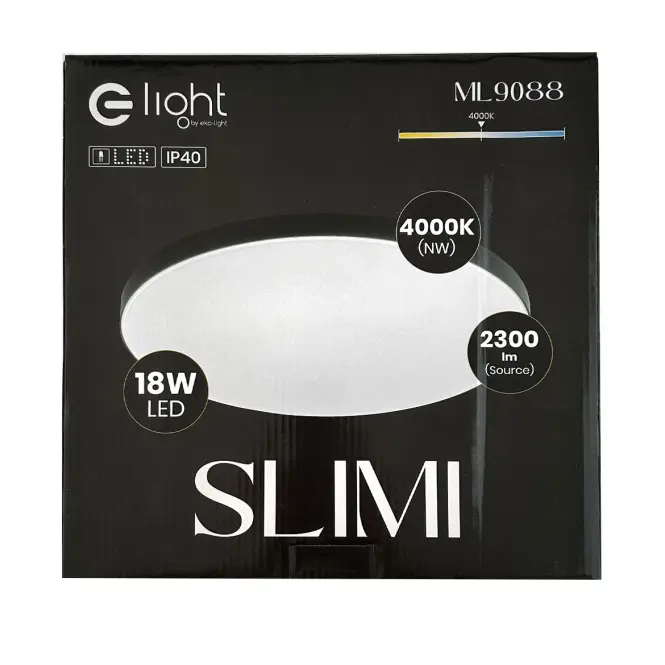 Stropnica SLIMI 18W 4000K čierna,6