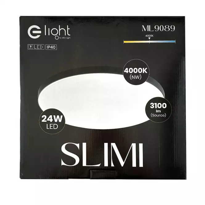 Stropnica SLIMI 24W 4000K čierna