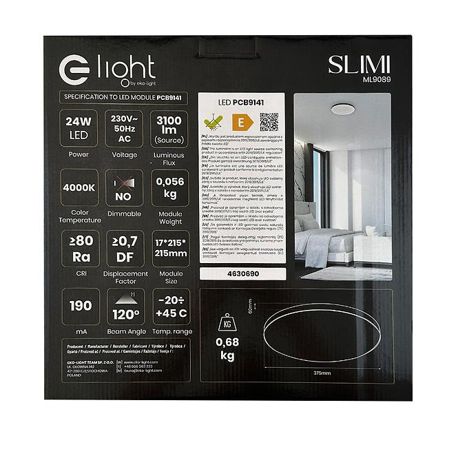 Stropnica SLIMI 24W 4000K čierna