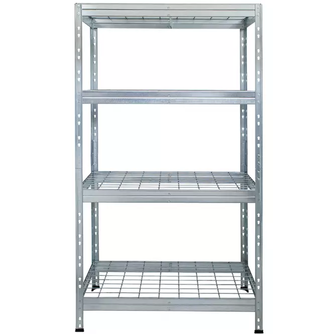 Kovový regál RIMS300 EB38 pozinkovaný 180x90x45 cm – 4 police/300 kg