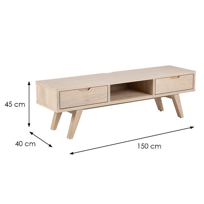 TV stolík Simple biely dub