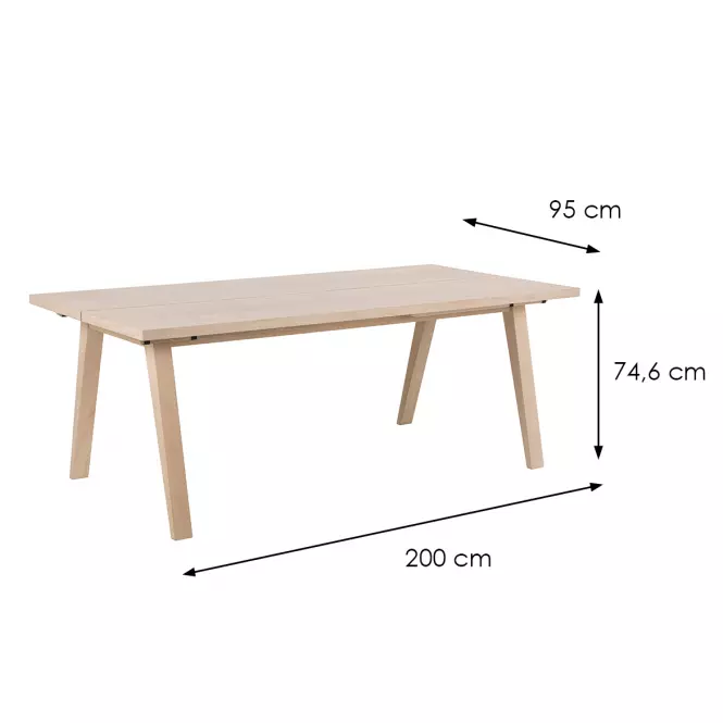 Stôl Simple 200 biela dub