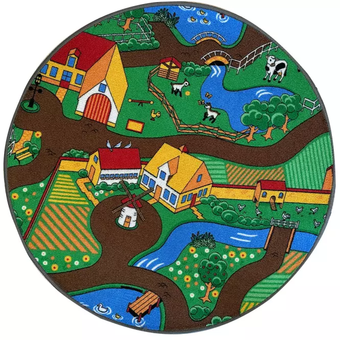 Koberec Kids Duoplay 1,0/1,0 okrúhly sivý