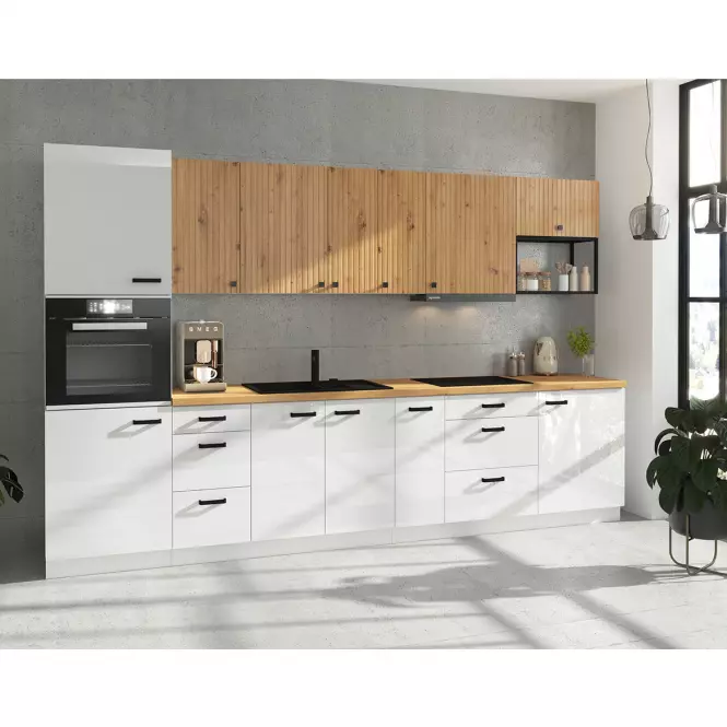 Kuchynská skrinka MIA biely lesk/biely 30dk-162 2f cargo,4