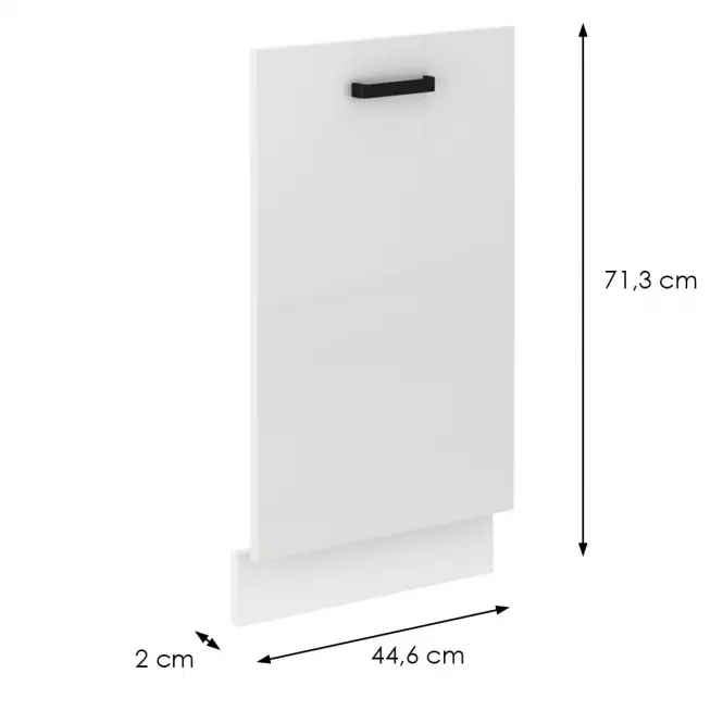 Dvierka na umývačku MIA biely lesk predná strana zm 713x446